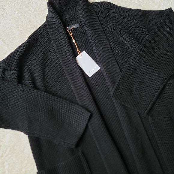 (sold) NWT Quince 100% Australian Merino Wool Duster Cardigan, Black, M 🐨 - Picture 4 of 14